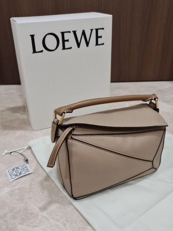 Loewe Puzzle Small Shoulder Bag With OG Box & Dust Bag (8627 Khaki)