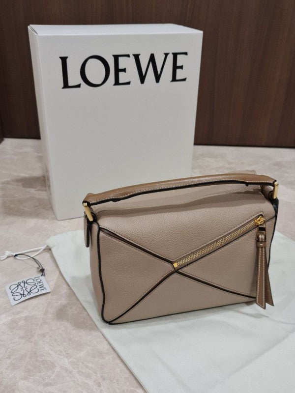 Loewe Puzzle Small Shoulder Bag With OG Box & Dust Bag (8627 Khaki)