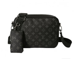 Louis Vuitton LV X Print Messenger Bag Black Monogram Unisex Wid Dust Bag (830 Black)