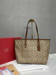 Coach Signature City Tote Bag With OG Red Box (55398 Caramel)