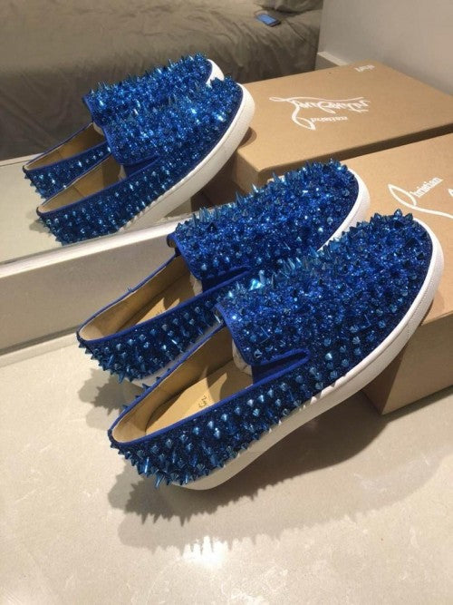 christian Louboutin Blue Slipon Sneakers