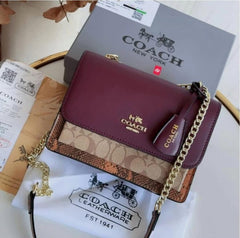 Coach Klare Signature Crossbody Bag With OG Box &Dust Bag (Wine 1001)