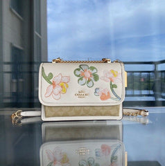 Coach Klare Floral Signature Crossbody Bag With OG Box & Dust Bag (Floral White 381)