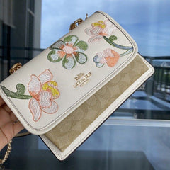 Coach Klare Floral Signature Crossbody Bag With OG Box & Dust Bag (Floral White 381)