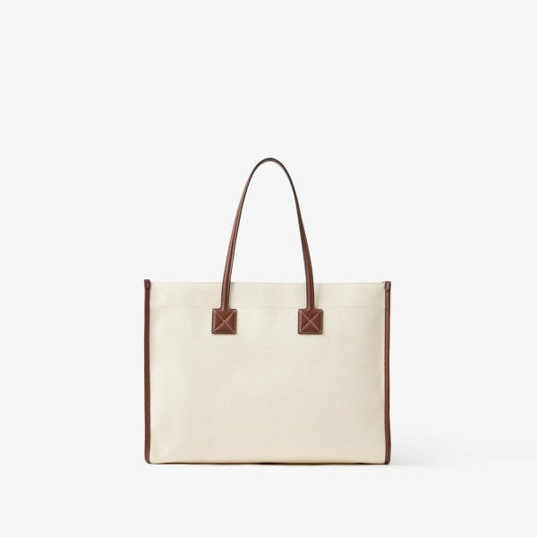 Burberry Freya Tote With OG Box & Dust Bag (Brown Canvas 41292)