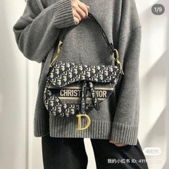 Dior Saddle Bag Oblique Embroidery With OG Box & Dust Bag (Black D 128)0