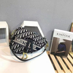 Dior Saddle Bag Oblique Embroidery With OG Box & Dust Bag (Black D 128)0