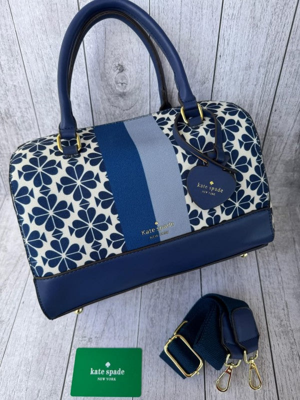 Kate Spade Flower Jacquard Bag With Dust Bag (K8308 D Blue)