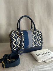 Kate Spade Flower Jacquard Bag With Dust Bag (K8308 D Blue)