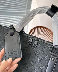 Louis Vuitton LV M44810 Keepall Bandoulire Premium Monogram Unisex Duffle Bag With Dust Bag & Accessories (Black - 861)