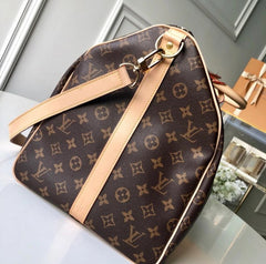 Louis Vuitton LV M41414 Keepall Bandoulire Premium Monogram Unisex Duffle Bag With Dust Bag & Accessories (Brown - 862)