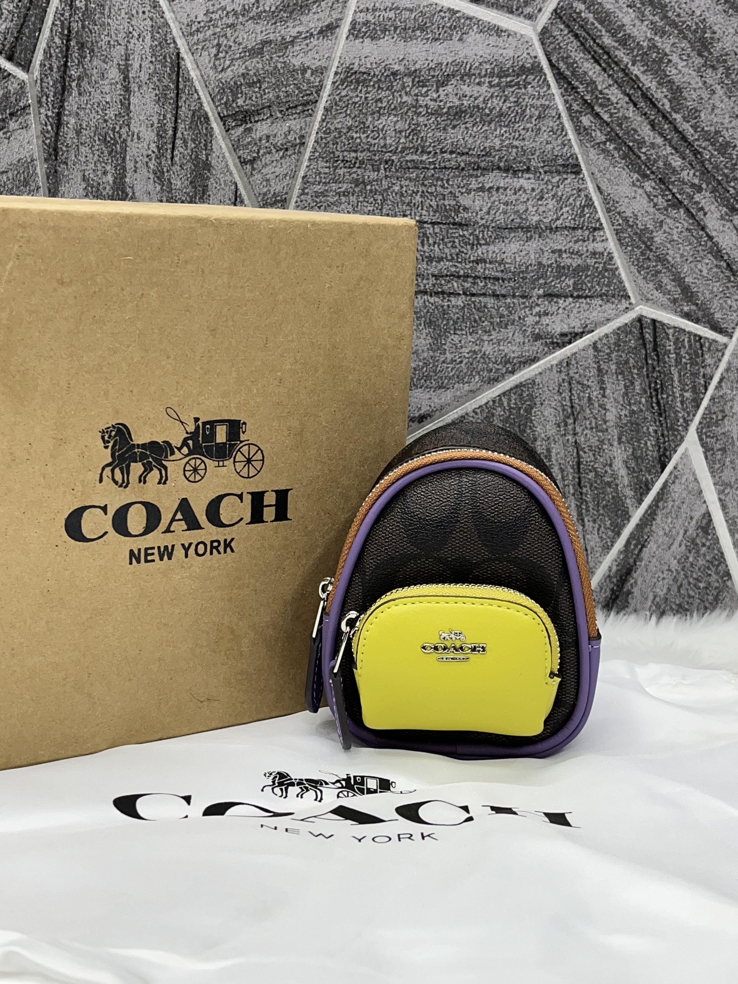 Coach Mini Keychain Backpack BagCharm With Original Box Packing