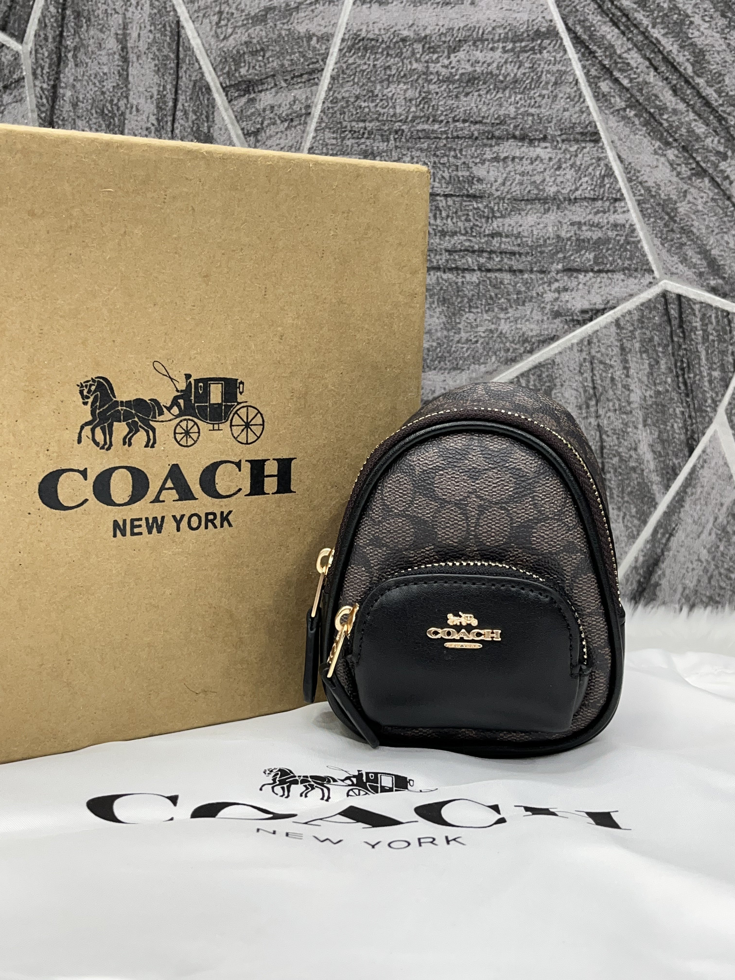 Coach Mini Keychain Backpack BagCharm With Original Box Packing