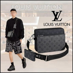 Louis Vuitton Trio Messenger Bag Unisex Black Grey Wid Dust Bag