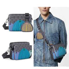 Louis Vuitton Trio LV X YL Pumpkin Print Messenger Bag For Mens Wid Dust Bag