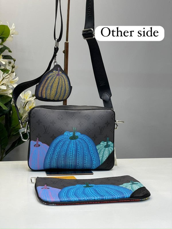 Louis Vuitton Trio LV X YL Pumpkin Print Messenger Bag For Mens Wid Dust Bag