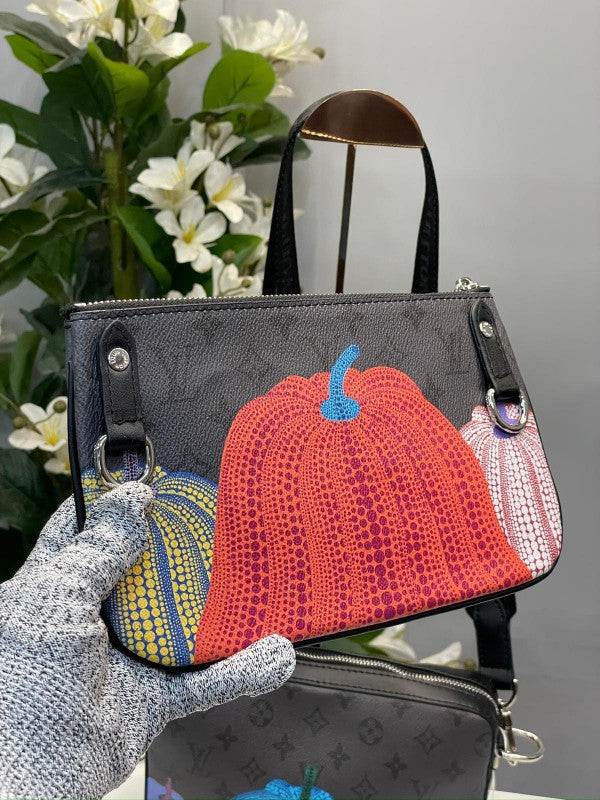 Louis Vuitton Trio LV X YL Pumpkin Print Messenger Bag For Mens Wid Dust Bag