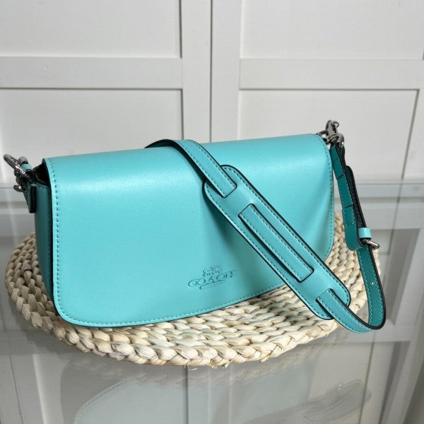 Coach Andrea Shoulder Bag With OG Box & Dust Bag (Blue 63384)