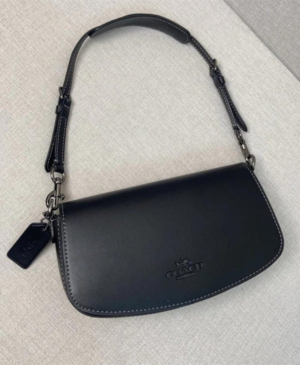 Coach Andrea Shoulder Bag With OG Box & Dust Bag (Black 63384)