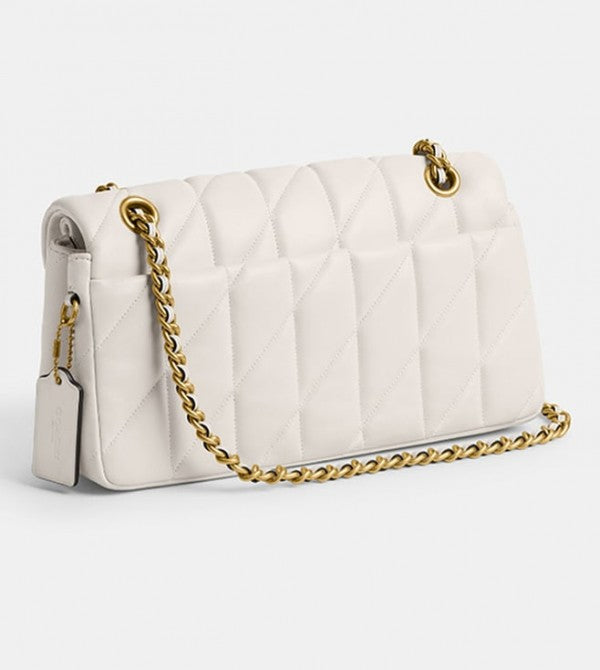 Coach Soft Chalk Tabby 26 Quilted Medium Leather Shoulder Bag With OG Box & Dust Bag (CP 150 White)