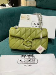 Coach Soft Green Tabby 26 Quilted Medium Leather Shoulder Bag With OG Box & Dust Bag (CP-150-Green)