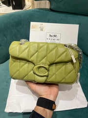 Coach Soft Green Tabby 26 Quilted Medium Leather Shoulder Bag With OG Box & Dust Bag (CP-150-Green)