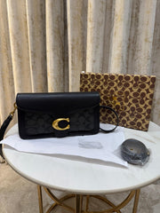 Coach Tabby 26 Shoulder Bag With OG Box & Dust Bag (Black-8716)