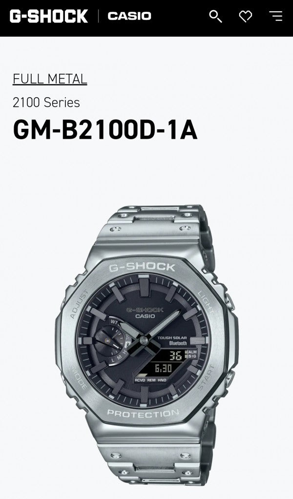 Casio G Shock Gm-B2100 Silvar Watch