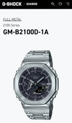 Casio G Shock Gm-B2100 Silvar Watch