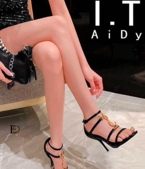 Saint Laurent ysl heels cassandre black gold