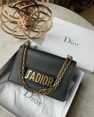 Christian Dior Jadore Flap Shoulder Bag With OG Box & Dust Bag (Black)