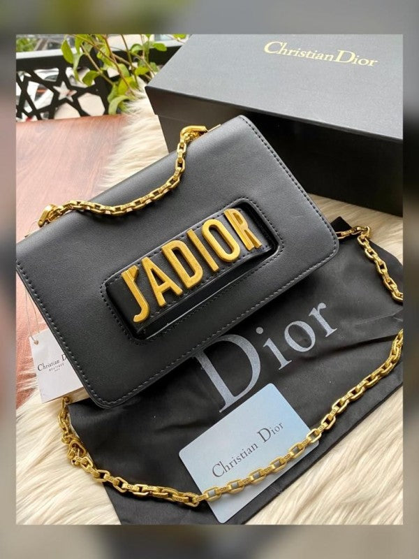 Christian Dior Jadore Flap Shoulder Bag With OG Box & Dust Bag (Black)