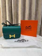 Hermes Constance Slim Epsom Vert With OG Box & Dust Bag (KG-19_Green)