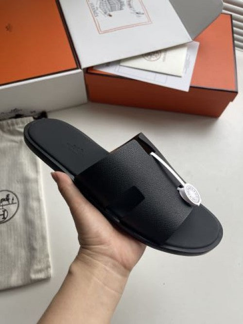 Hermes IZMIR Slides ALL BLACK WITH CARRY BAG DUST BAG OG BOX