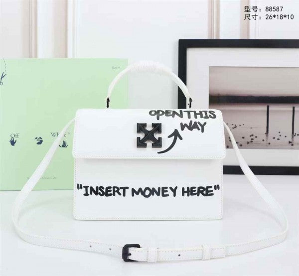 Off-White Leather Insert Money Here Jitney 1.4 Shoulder Bag (Insert Money Here 88537 White)