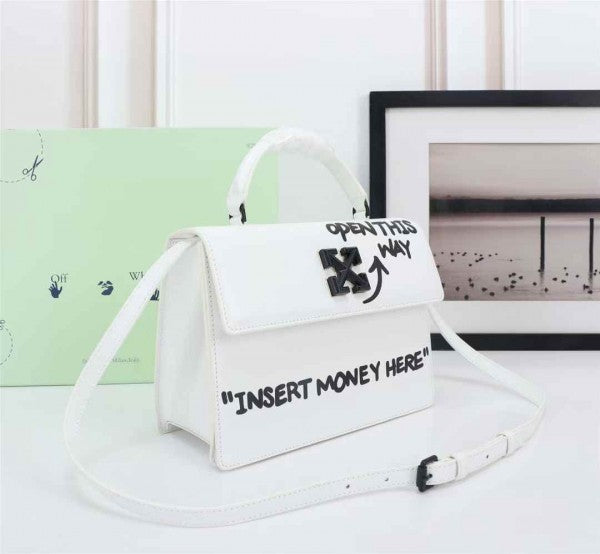 Off-White Leather Insert Money Here Jitney 1.4 Shoulder Bag (Insert Money Here 88537 White)