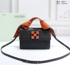 Off-White 1.4 Jitney Bag With Orange Black arrows At Front Shoulder Bag (88531 Orange Heather Handle Knots)