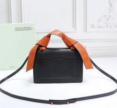 Off-White 1.4 Jitney Bag With Orange Black arrows At Front Shoulder Bag (88531 Orange Heather Handle Knots)