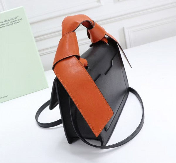 Off-White 1.4 Jitney Bag With Orange Black arrows At Front Shoulder Bag (88531 Orange Heather Handle Knots)