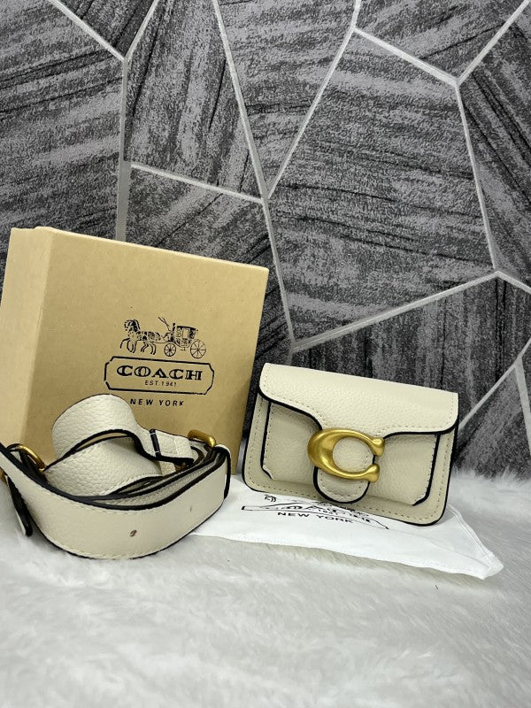 Coach Tabby 12 White Monogram Mini With Original Box (6806 White)