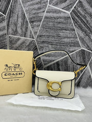 Coach Tabby 12 White Monogram Mini With Original Box (6806 White)