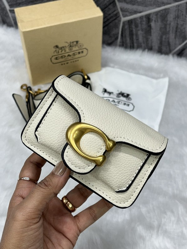 Coach Tabby 12 White Monogram Mini With Original Box (6806 White)