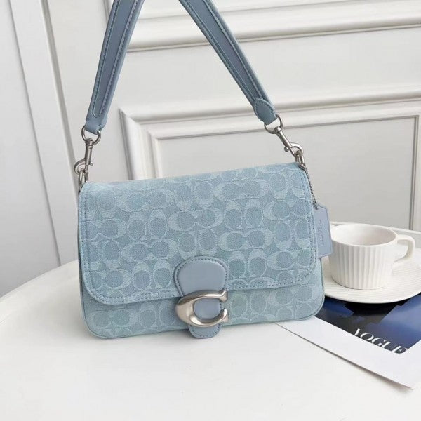 Coach Soft Tabby Shoulder Bag In Signature Denim With OG Box Dust Bag 66130