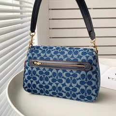 Coach Soft Tabby Shoulder Bag In Signature Denim With OG Box Dust Bag (Denim 66130)