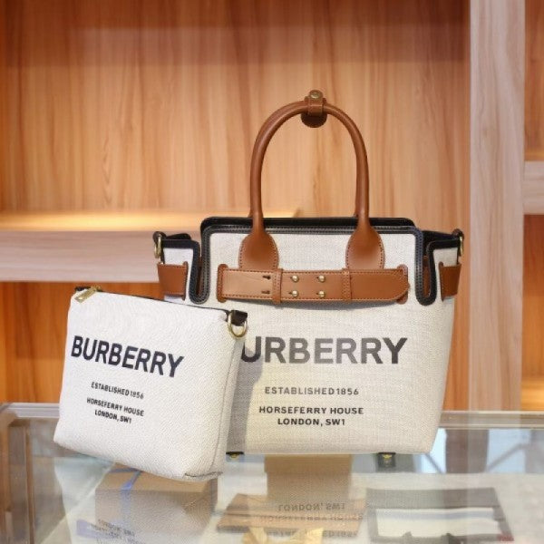 Burberry Premium Tote Bag With Dust Bag & ouch & Sling Belt