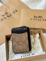 Coach Zip Card Case Mini Wallet With Original Box