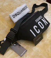 Dsquared2 Ikon Nylon Waist Pouch Track Belt With Dust Bag D1103 Black