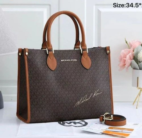 Michael Kors Handbag With Dust Bag And Sling (44572 Coffee Brown)