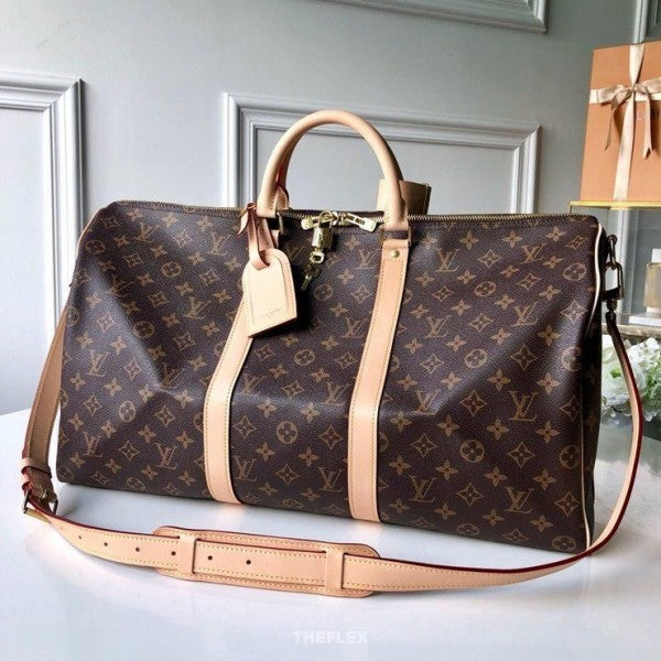 Louis Vuitton Keepall 55 Premium Leather Duffle With lock&Key DustCover