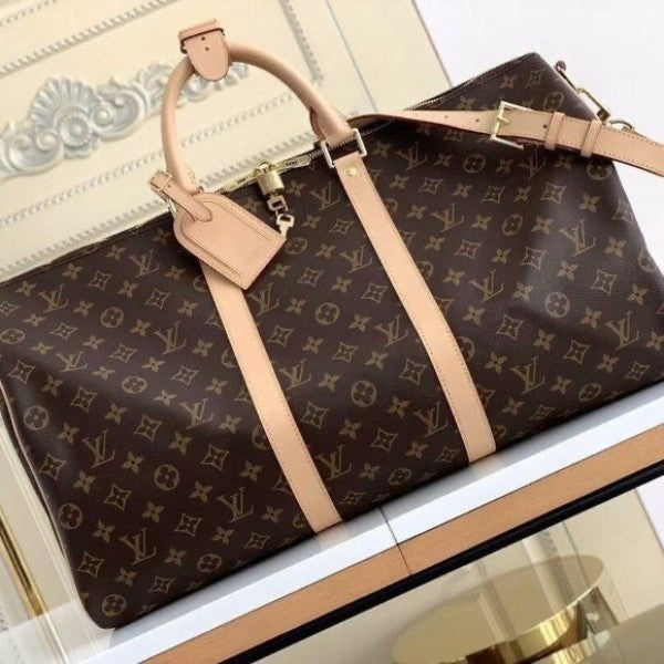 Louis Vuitton Keepall 55 Premium Leather Duffle With lock&Key DustCover